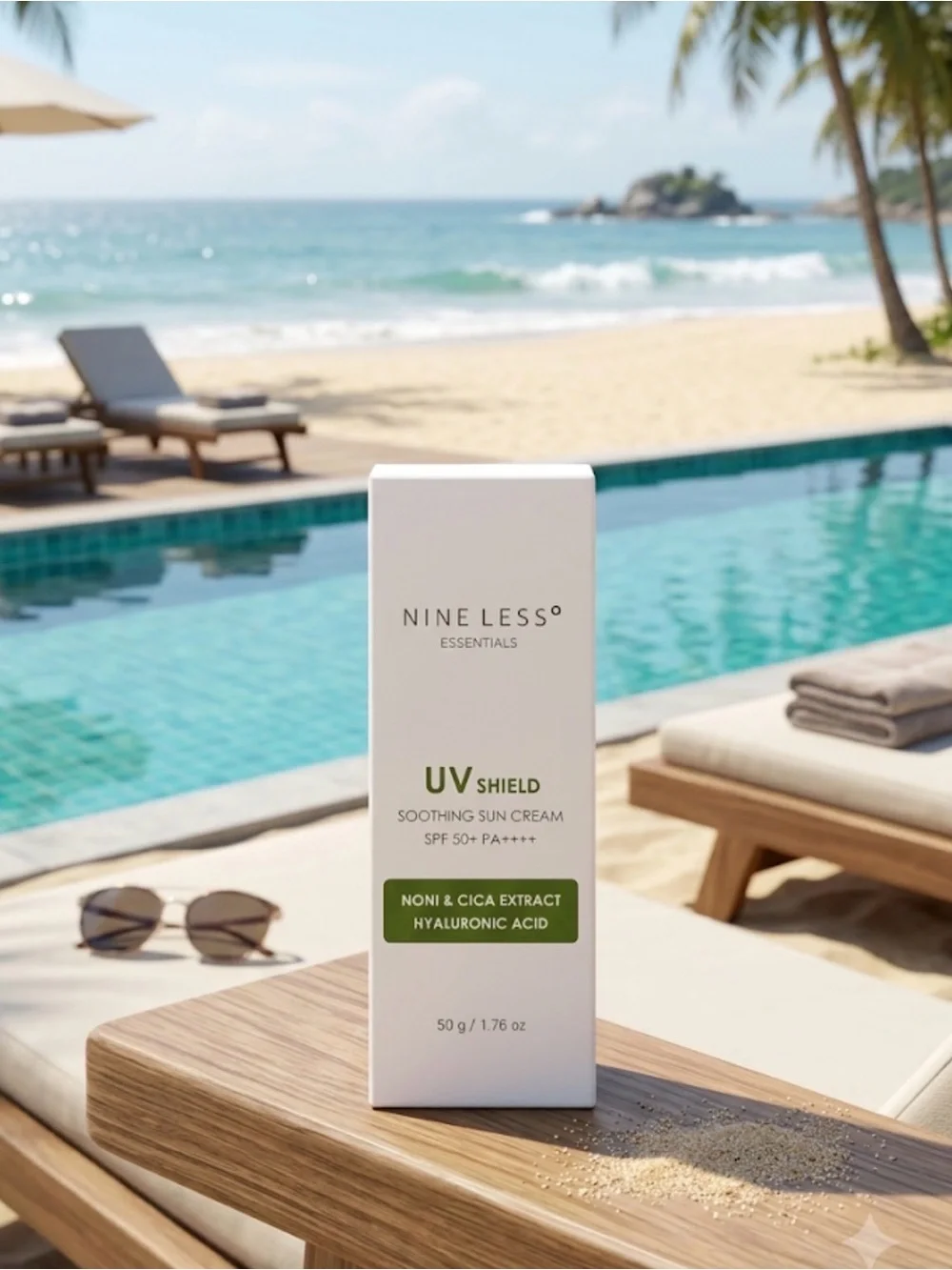 🆕 Nineless Essentials UV Shield Soothing Sun Cream SPF 50+ PA++++ (imported)